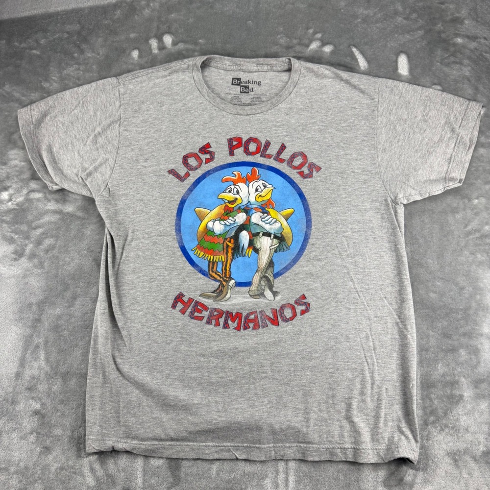 Breaking Bad Los Pollos Hermanos Graphic‎ T-Shirt Grey 2013 Large Unisex